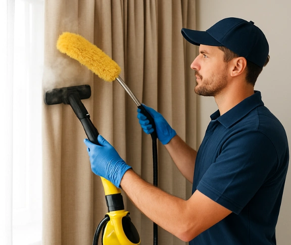 Trusted drapes cleaning technician Matty Curtain Cleaning riverhills QLD