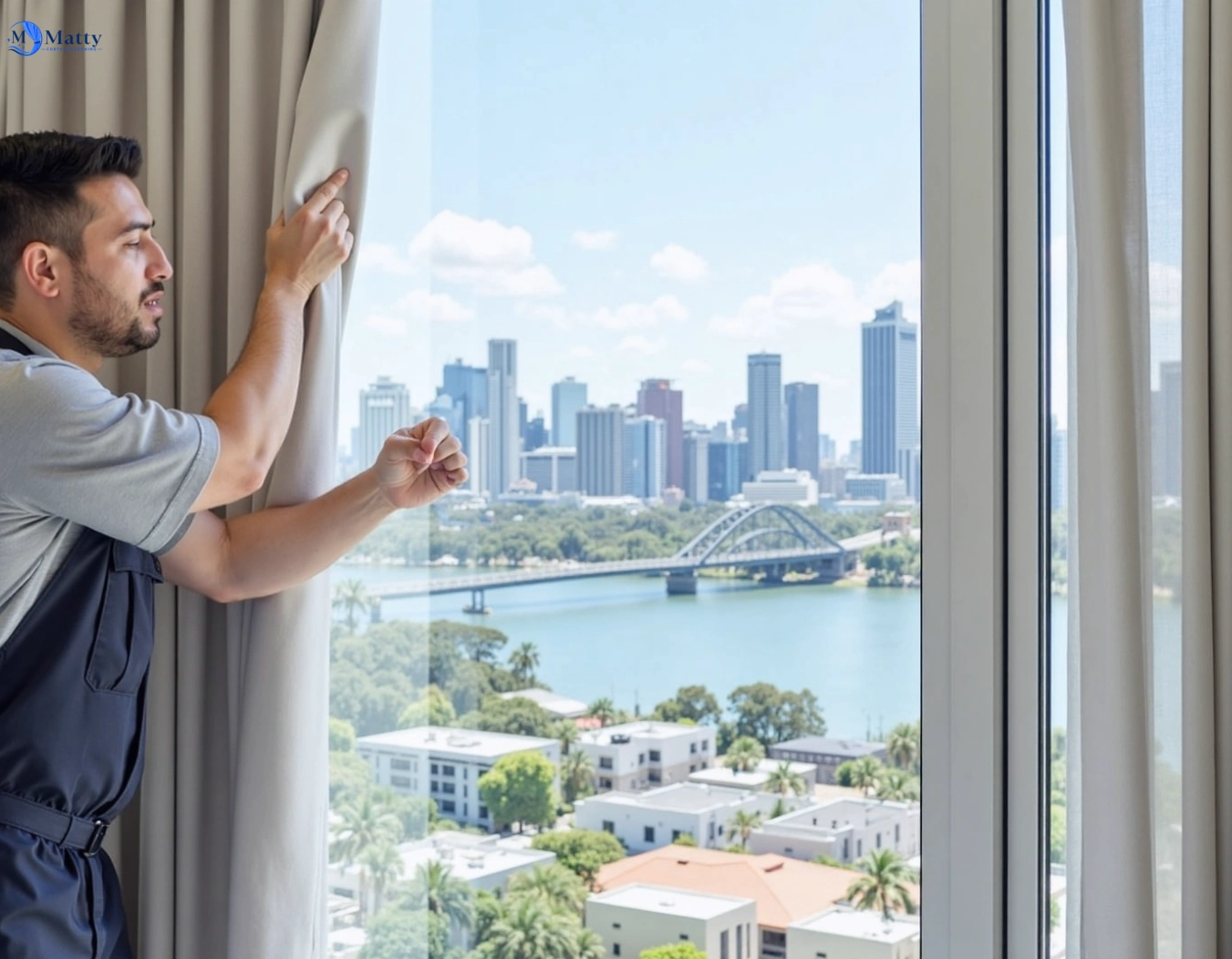 Professional curtain steam cleaning service riverhills QLD by Matty Curtain Cleaning